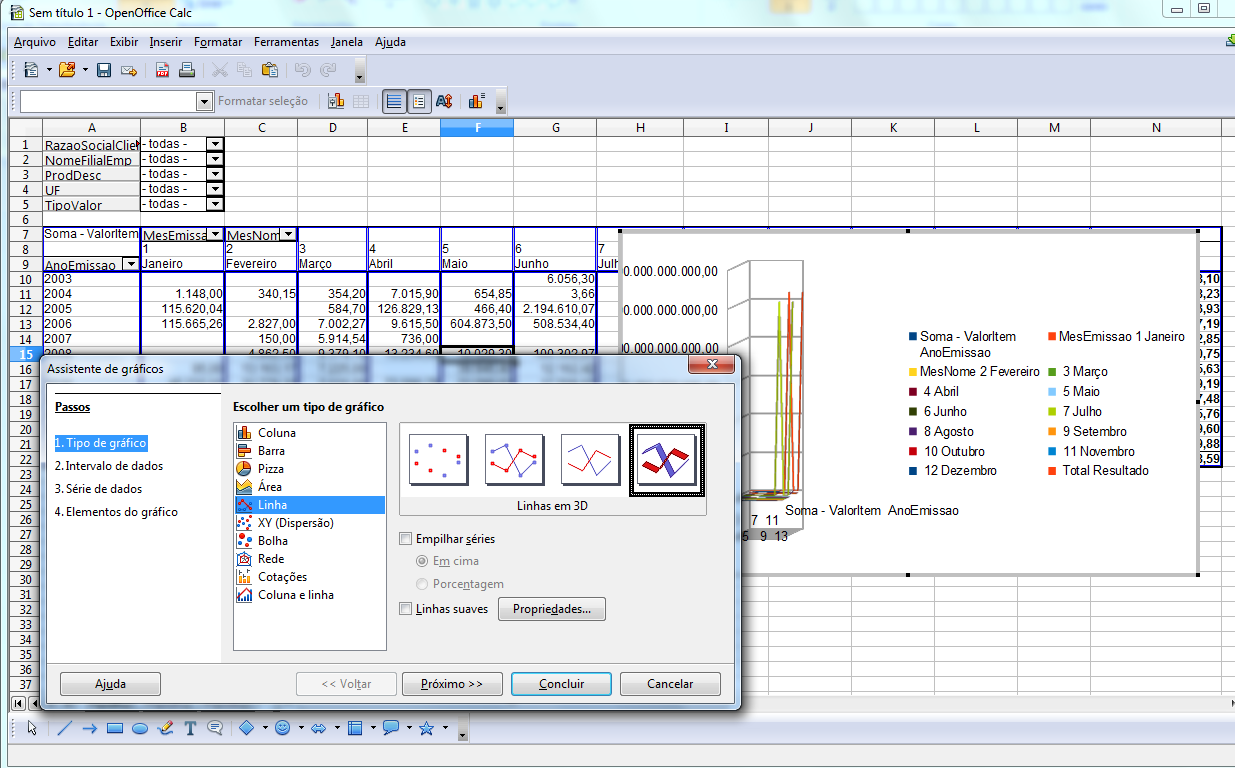 Relatórios em tabela dinâmica no OpenOffice
